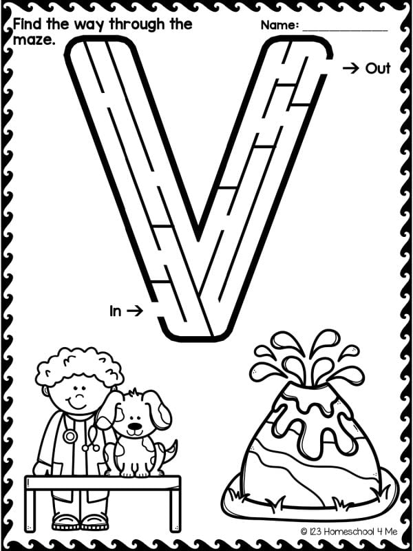 letter v maze