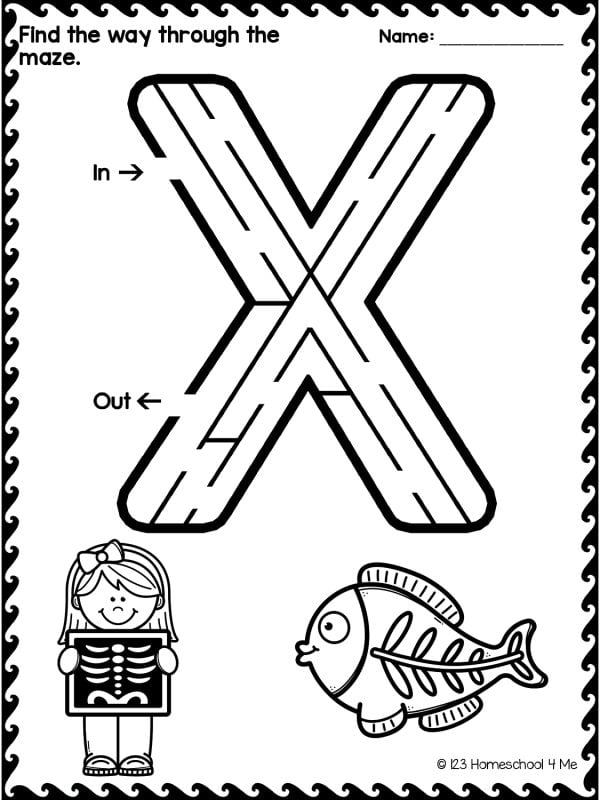 letter x maze