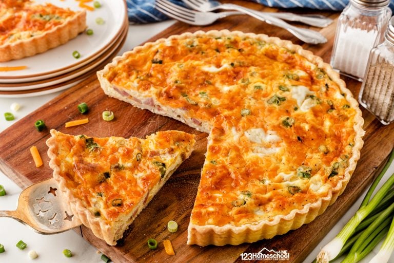 Unlock the secret to Irresistible breakfast ham and cheese quiche with our simple recipe! This versatile basic quiche will become your go to!