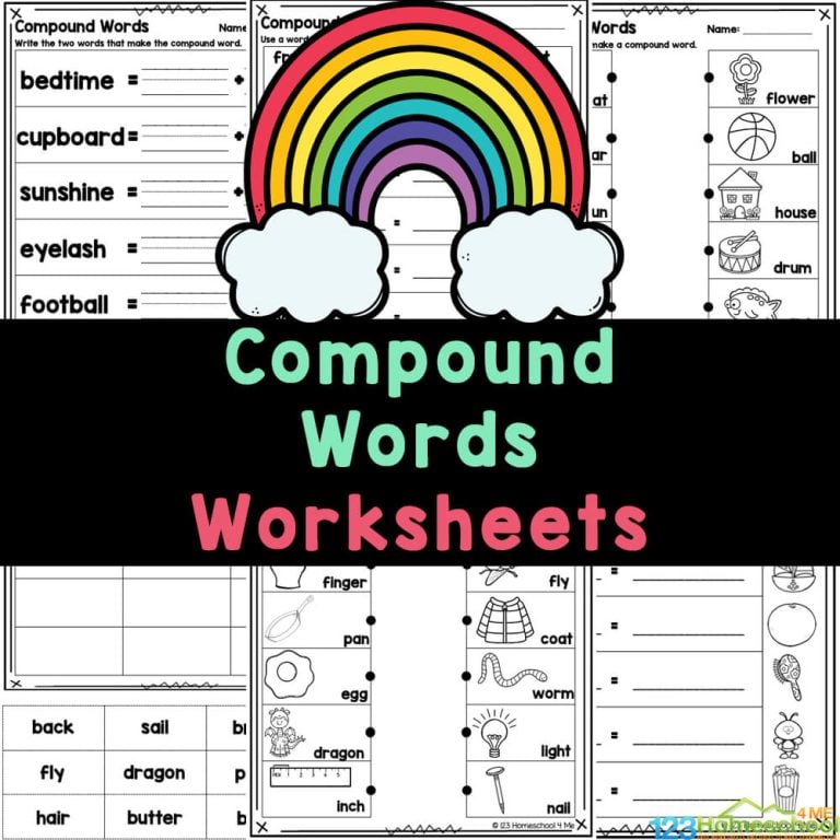 Kids will have a blast with these adorable compound word worksheets. This pack of compound noun exercise pdf is great for kindergarten and 1st graders.