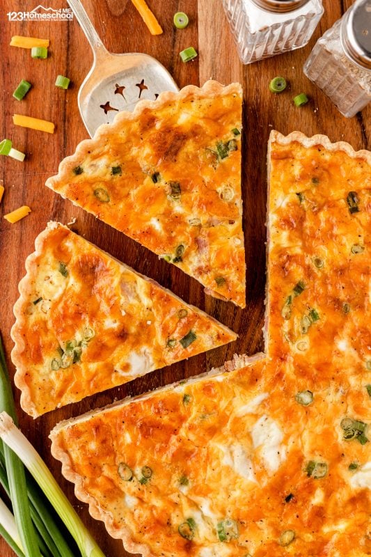 After baking your delicious quiche, give it a little time to cool for about 5-10 minutes. This allows it to set perfectly, making slicing and serving a breeze. Easy Quiche Recipe