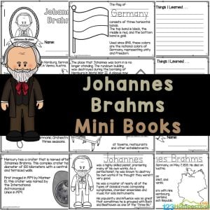 Discover the fascinating life and music of Johannes Brahms with our free printable mini-book, perfect for kids to read, color, and learn at home or in the classroom!