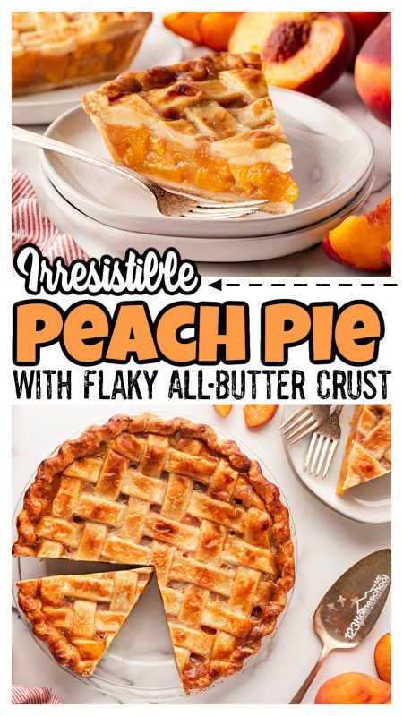 Get ready for the ultimate peach pie experience! Whether you're using fresh, frozen, or canned peaches, this peach pie recipe guarantees a delightful, sweet filling bursting with summer flavor. We pair the recipe for peach pie with our all-butter pie crust, which is perfectly flaky and utterly divine! Are you excited to whip up this easy peach pie? Let’s dive in and get started! Get ready for the ultimate peach pie experience! Whether you're using fresh, frozen, or canned peaches, this peach pie recipe guarantees a delightful, sweet filling bursting with summer flavor. We pair the recipe for peach pie with our all-butter pie crust, which is perfectly flaky and utterly divine! Are you excited to whip up this easy peach pie? Let’s dive in and get started!