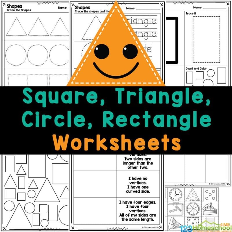 Discover our fun shape worksheets featuring circles, triangles, squares, and rectangles, designed to help preschool and kindergarten kids learn shapes while enhancing their fine motor skills!