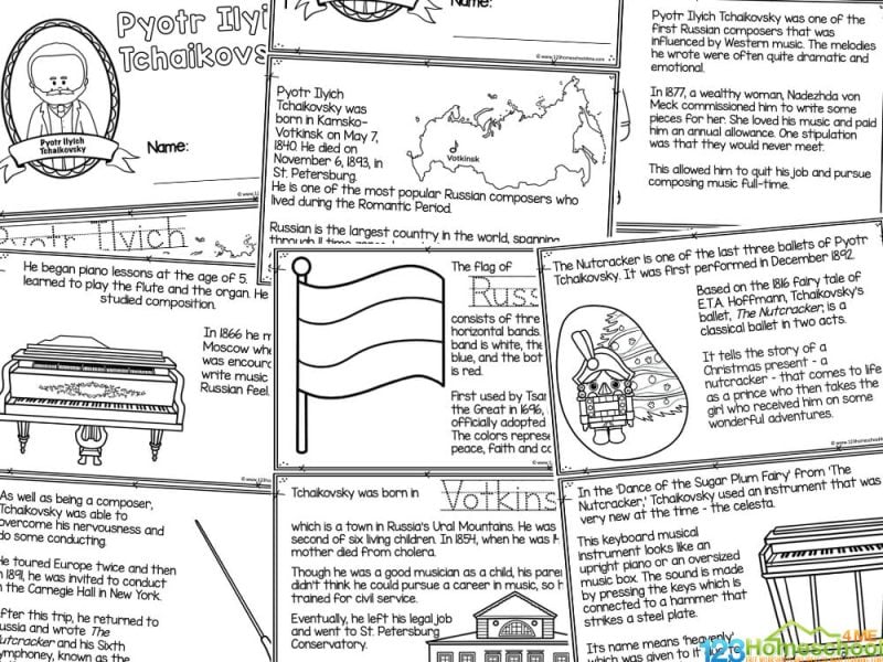 famous works by tchaikovsky Discover Tchaikovsky for kids with a free printable mini-book featuring fun facts about his life and music—perfect for music education at home or in the classroom!