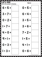 Free Adding Sheets for Kindergarten Math