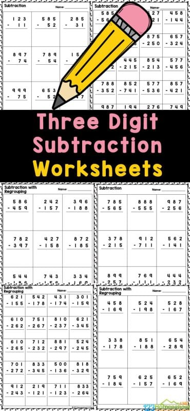 Get ready to enhance your child’s math skills with these fantastic free printable Three Digit Subtraction Worksheets! Perfect for 2nd, 3rd, and 4th graders, these 3 digit subtraction worksheet pages are designed to help students master this essential math skill. You’ll find a variety of exercises that cover both no regrouping and renaming, or borrowing, to ensure comprehensive practice. Plus, we've included an answer key for your convenience, making it easy to check their work and celebrate their progress. Download this valuable resource today and watch your child's confidence in math grow!