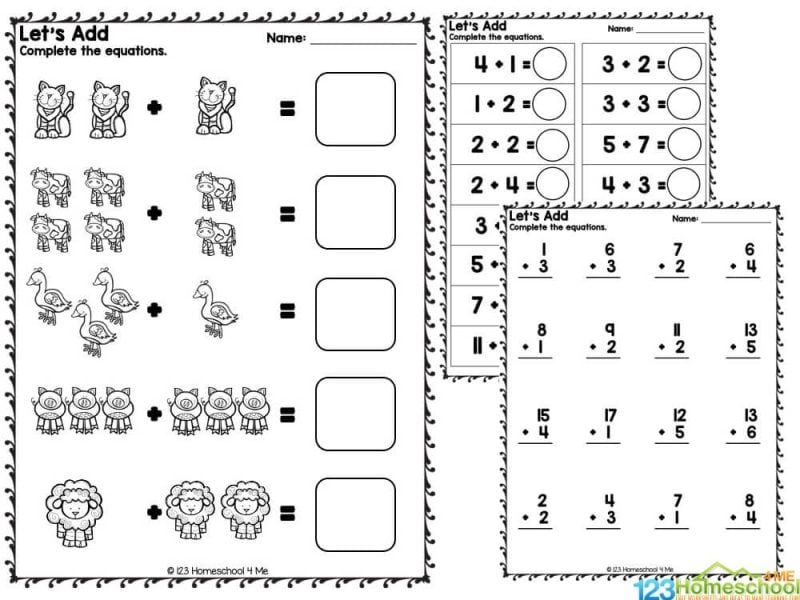 kindergarten simple addition worksheets These adorable simple addition worksheets are a great way for children to work on their math skills!