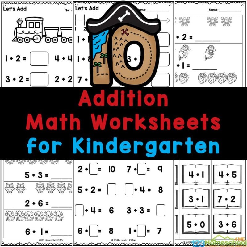 Make math practice fun and easy with free, no-prep addition worksheets for kindergarten, perfect for use at home or in the classroom, complete with an answer key!