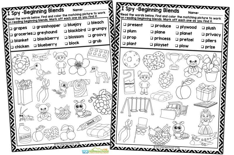 Beginning blends worksheets There are two pages that focus on beginning blends. Beginning blends refer to pairs of consonants that appear at the start of words. These sounds blend together to create a smooth transition from one to the next. Examples of beginning blends include combinations like "br" in "brown," "cl" in "clap," and "st" in "star." Learning these blends is an essential part of developing reading and pronunciation skills, as they help young learners recognize and sound out new words more easily.Â
In these pages we focus on:
gr blends
bl blends
pr blends
pl blends