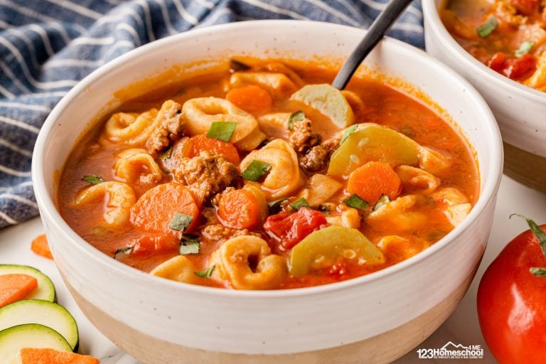 Fall in love with this quick and easy cheesy tortellini soup with sausage and Italian flavors that your family will devour!