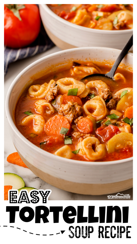 italian tortellini soup Get ready to fall in love with the easiest tortellini soup ever! This cheesy tortellini and sausage sensation comes together in a snap, making it the perfect quick dinner. Your family won’t be able to resist gobbling up every last delicious bite! Who’s ready to dive in?