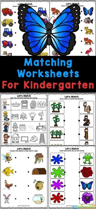 Work on visual discrimination with children using these free printabmle matching worksheets! This set of 14 matching worksheets for kindergarten and preschool including picture matching, color matching, counting, animal habitats, and community helpers. Work on visual discrimination with children using these free printabmle matching worksheets! This set of 14 matching worksheets for kindergarten and preschool including picture matching, color matching, counting, animal habitats, and community helpers.Â