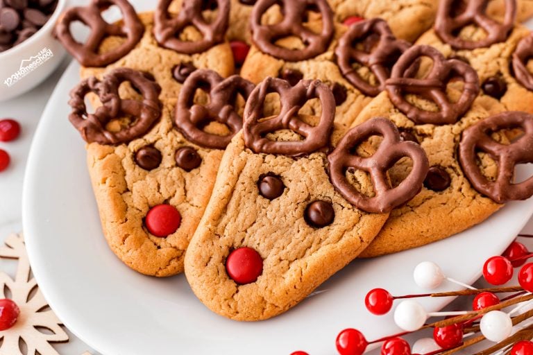 Whip up the cutest Christmas Reindeer Cookies—delicious soft peanut butter treats that your kids will love this December!