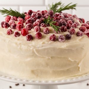 Treat your family to a delightful holiday dessert with this moist white chocolate and cranberry cake that perfectly balances sweet and tart flavors!