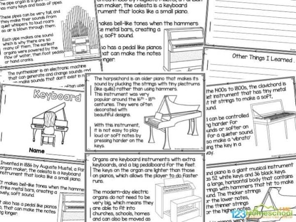 Keyboard Instruments for Kids Mini-Book