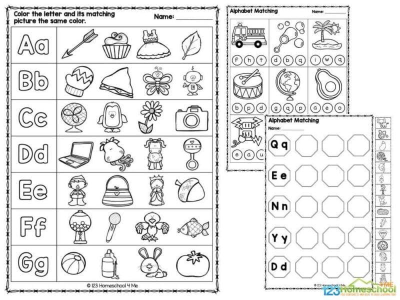 Alphabet matching worksheets While completing these worksheets, children will be working on their fine motor skills while reinforcing learning about the letters of the alphabet and having fun.ย