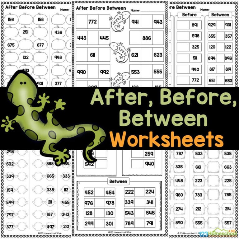 Help first graders master math concepts with our engaging after before between worksheets. Download your free pages today!
