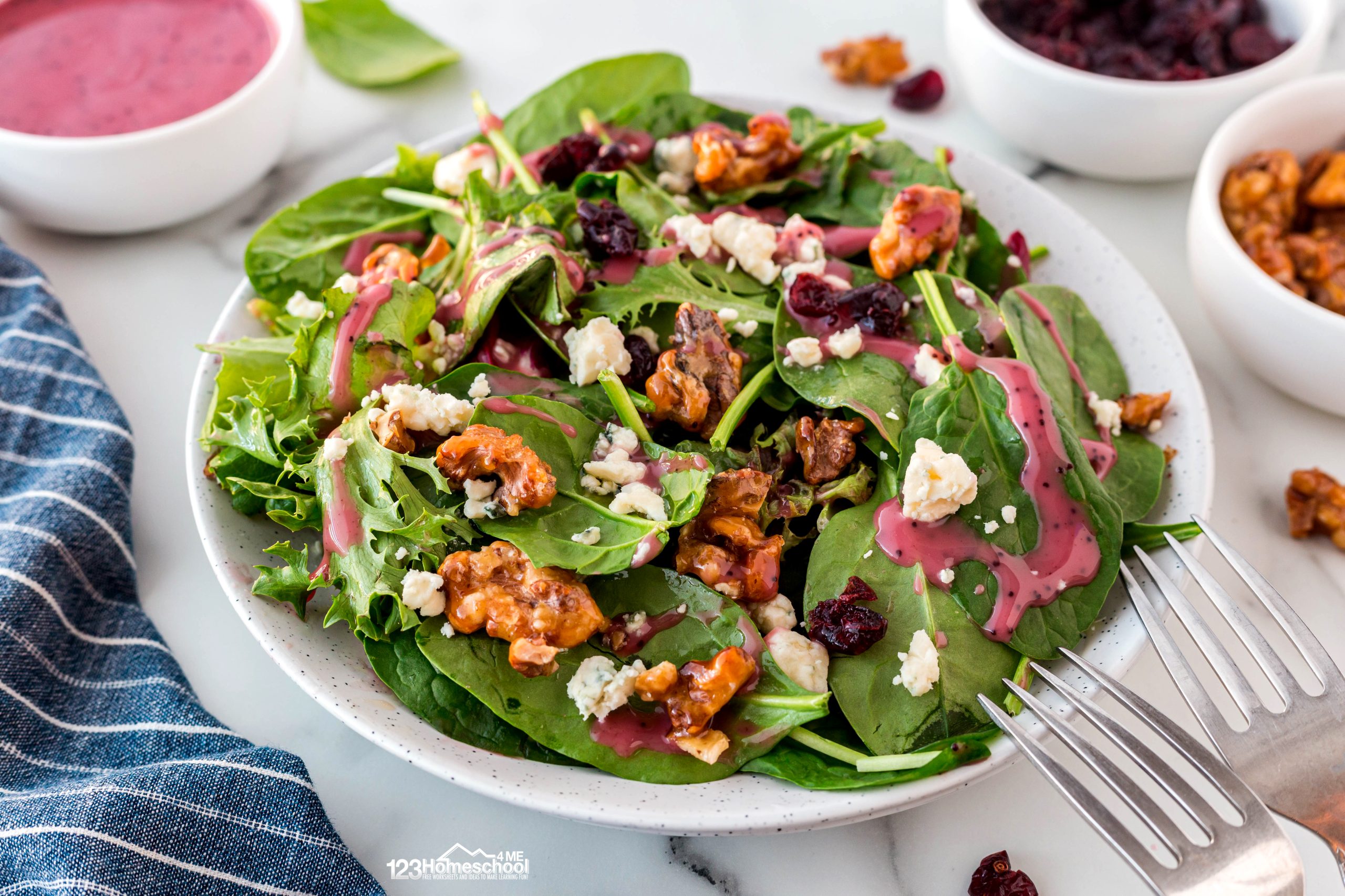 Check out my favorite salad—it's a deliciously healthy mix of beets, apples, walnuts, and feta that everyone loves!
