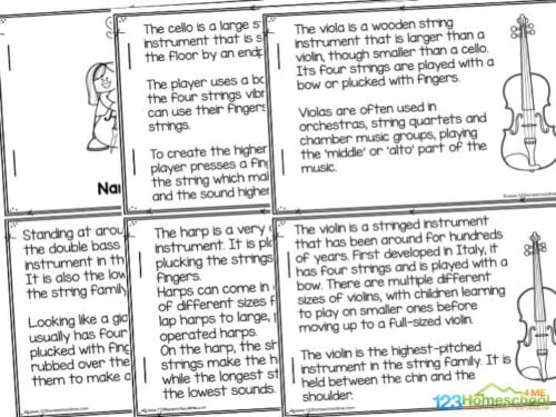String Instruments for Kids Mini-Book