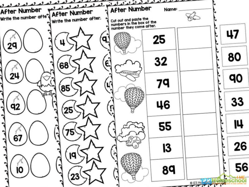 what number comes next worksheet kindergarten Looking for a fun way to help your child practice their numbers? Check out our After Number Worksheets! These engaging worksheets are designed to reinforce number recognition and improve counting skills in a fun and interactive way. Perfect for students of all ages, they provide a great supplement to learning at home. Whether it's for a rainy day activity or part of your daily educational routine, these worksheets will keep your kids excited about learning. Join the fun and watch your child's confidence grow as they conquer their numbers!