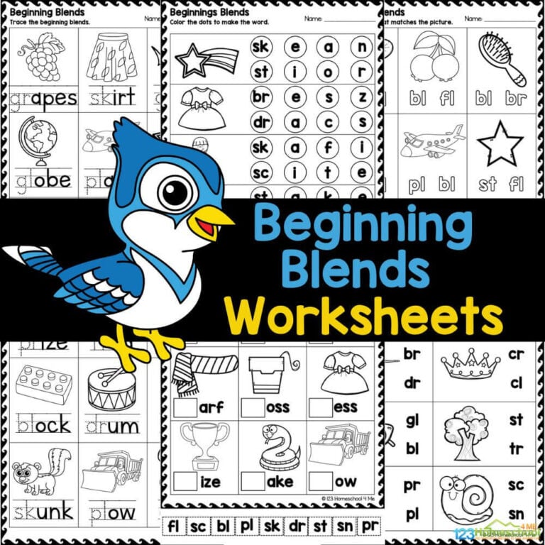 Make learning fun and easy with our free set of 10 beginning consonant blends worksheets, perfect for kindergartners and grade 1 students, complete with an answer key for quick correcting!