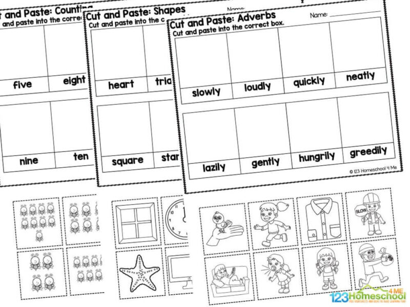 free cut and paste worksheets Cut and Glue Printables are an excellent resource for kindergarten education, offering numerous benefits for young learners. These engaging activities promote fine motor skills as children cut out shapes and glue them onto various surfaces. This hands-on experience not only aids in the development of coordination but also encourages creativity and self-expression.
In addition, Cut and Glue Printables can reinforce essential academic concepts. Whether it's learning letters, numbers, shapes, or colors, these printables provide an interactive way for children to grasp foundational skills while having fun. They also help develop critical thinking and problem-solving abilities as kids figure out how to best assemble their projects.
Moreover, these printables are highly versatile and can be easily tailored to fit different themes or learning objectives. Teachers and parents can use them in various settings, from classrooms to home activities, making learning both enjoyable and effective.
Ultimately, Cut and Glue Printables captivate young minds, making them a valuable tool for any kindergarten curriculum. They combine education and fun, fostering a love for learning that can last a lifetime.