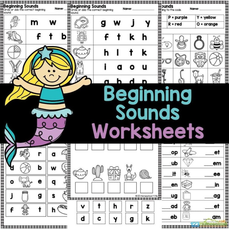 Help your little ones master initial sounds with our fun and FREE Beginning Sounds Worksheets for kindergarten studnets. These feature engaging activities that build a solid foundation for future reading skills!