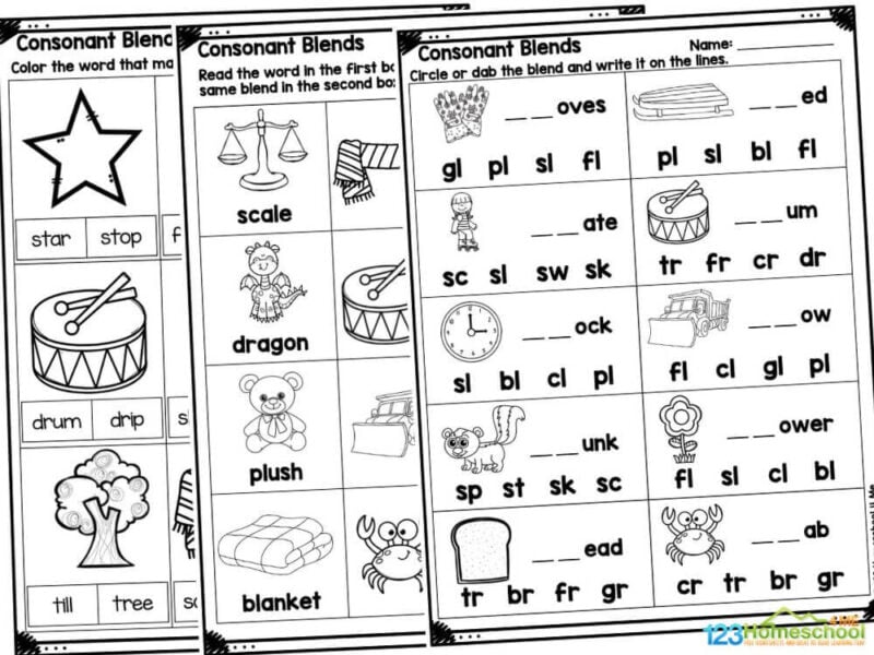 consonant blends worksheets 2 These worksheets feature a variety of beginning consonant blends, including fr, sw, cl, st, dr, sk, tr, bl, cr, sn, pr, fl, pl, and cl. They'll also practice ending consonant blends such as st, rk, rn, ft, rt, ng, lf, nk, rf, ld, rp, nt, rm, nd, and mb.