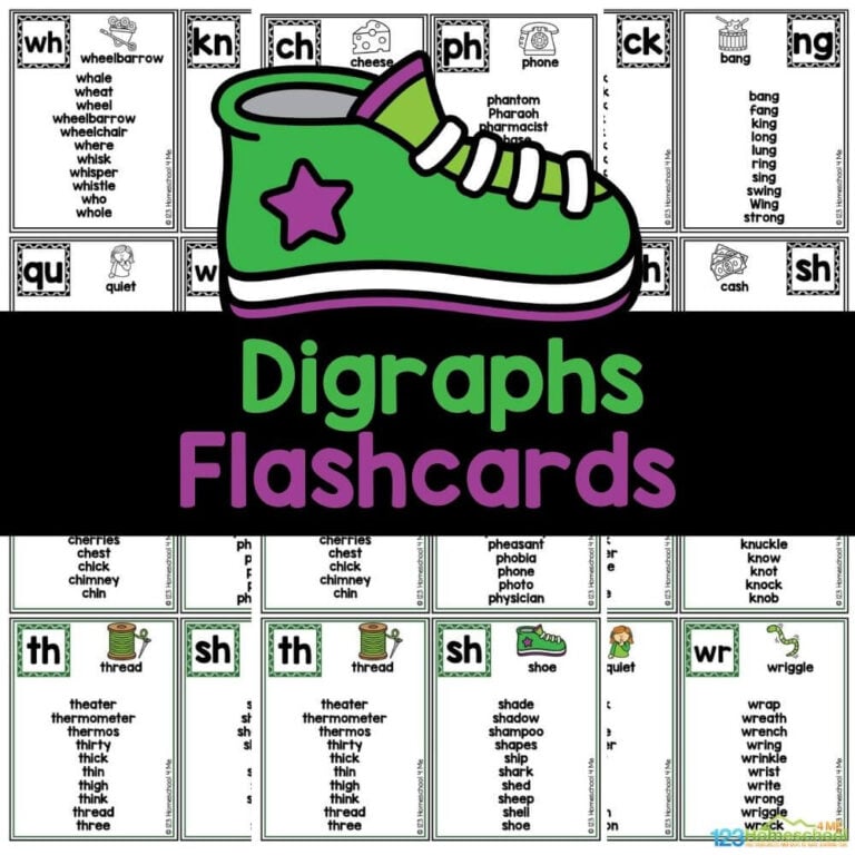 Looking for a fun way to help your kids learn digraphs? Check out our free printable digraph flashcards, perfect for enhancing reading skills at home or in the classroom!
