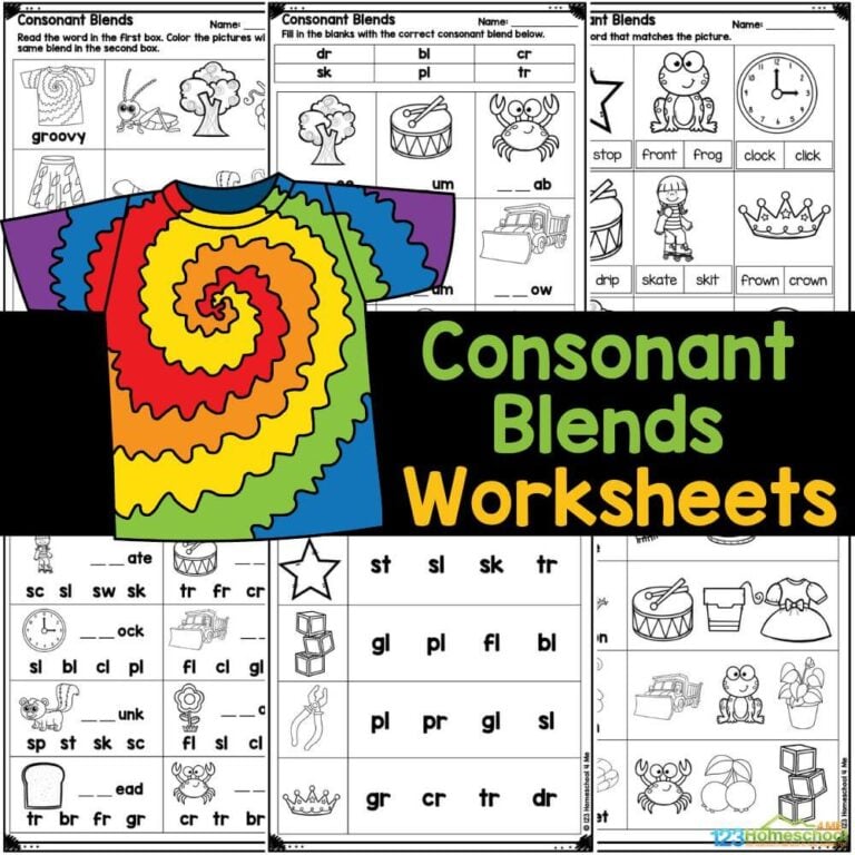 Discover free printable worksheets on consonant blends for your kindergarten or grade 1 students, packed with fun activities to help them master two-letter blends!