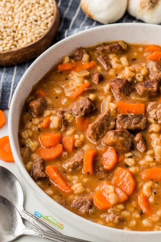 barley and beef soup recipe I decided to go with chuck steak for this recipe since it was on sale at the market! The original recipe called for stew meat, which typically takes a bit longer to become tender