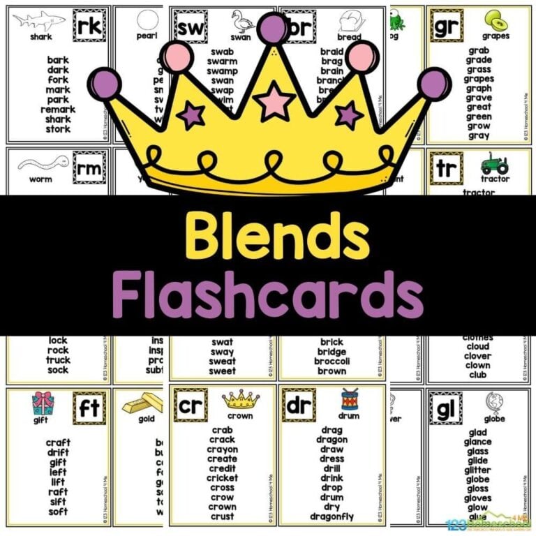 Help your kids master blend sounds with our free printable blends flashcards, perfect for enhancing phonics skills at home or in the classroom!