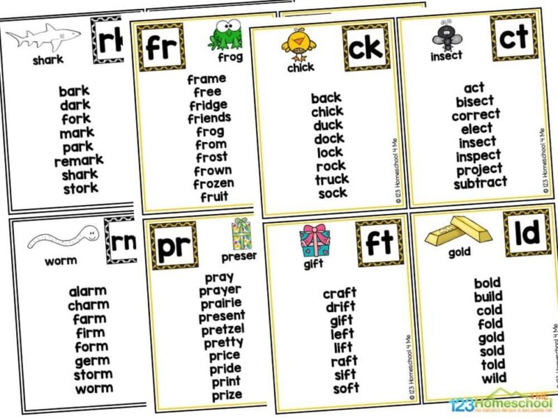 blend flashcards printable This printable pack includes eleven vibrant pages of color charts, perfect for engaging with blends. Each page features four cards that showcase a blend, accompanied by a main image, the blend word below it, and a list of at least five related words.
Plus, you'll also find the same eleven pages available in black and white for added versatility