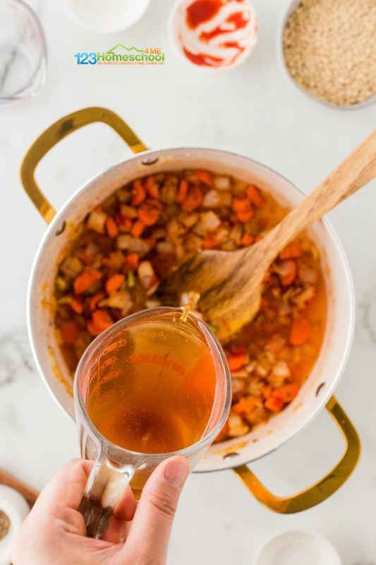 homemade beef barley soup Next, toss in the garlic, tomato paste, and basil, and give it a good stir! Now, add in the water and beef broth, and return the meat to the pot. Let everything come to a gentle simmer and cook for about 45 minutes until the beef is perfectly tender. Enjoy the delicious aromas filling your kitchen!