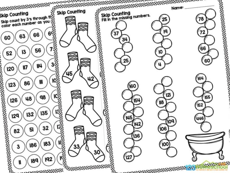 skip counting by 3s worksheet Are you looking for a fun and engaging way to help your 1st grade and 2nd grade students master skip counting by threes? Look no further than our Skip Counting by 3 Worksheets pack! This incredible resource includes 12 interactive pages designed to make learning both enjoyable and effective.
Each worksheet is thoughtfully crafted to cater to different learning styles, ensuring that all students can participate and thrive. With the included answer keys, checking work has never been easier for both teachers and students. You can quickly assess understanding and provide immediate feedback, reinforcing learning in real time.
Inside this comprehensive pack, you’ll find a variety of activities that keep students engaged and excited about numbers. From coloring a hundred chart box to enhance their visual understanding of skip counting to fill-in-the-blank questions that challenge their knowledge, every page is packed with opportunities for practice. The "what comes next" challenges are particularly popular, as they encourage critical thinking and problem-solving skills while reinforcing the concept of counting by threes.
By downloading our skip counting 3s worksheet PDF, you can easily integrate these activities into your lesson plans. The worksheets are designed to be printed, so you can hand them out in class or assign them for homework. Students will love the hands-on approach, and you'll love watching their confidence grow as they become proficient in skip counting.