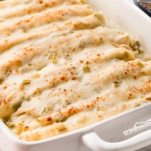 Discover how to whip up creamy and cheesy White Chicken Enchiladas at home for a delicious and easy family dinner!