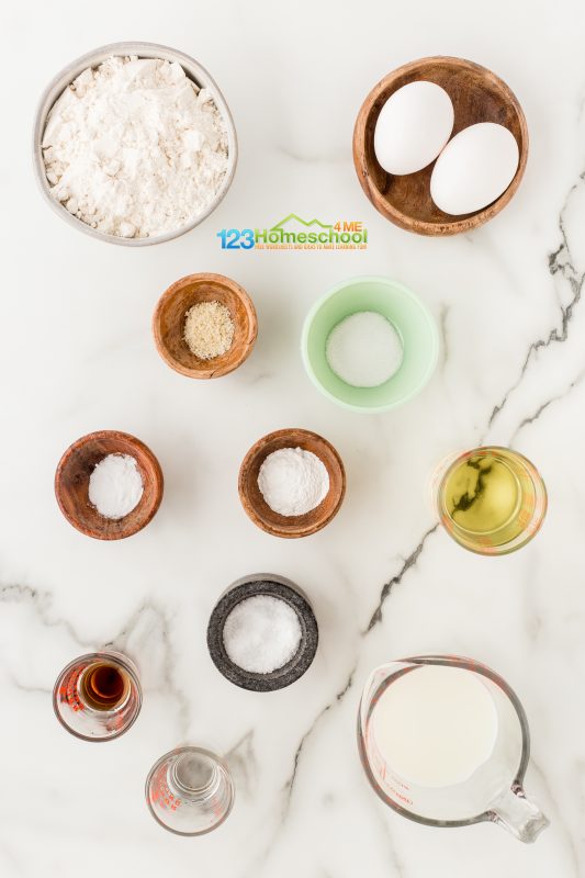 easy white chocolate cupcakes Let's grab our ingredients and get ready to bake something amazing! Here is what you'll need:
all purpose flour
almond flour
baking powder
baking soda
salt
canola or vegetable oil
eggs
extra fine granulated sugar
vanilla extract
almond extract
buttermilk
white chocolate – at least 24% cocoa butter
heavy cream
butter
white chocolate ganache