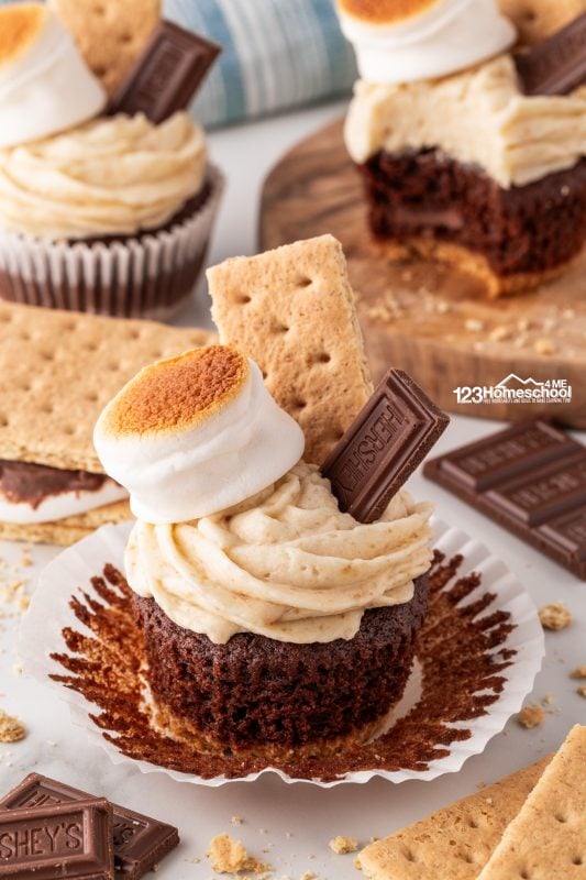 Best S'mores cupcakes Treat yourself and make your summer even sweeter! Just must make sure you grab one for yourself before putting out the plate, these delicious summer cupcakes go fast!