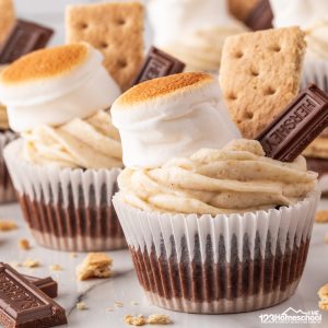 Elevate your summer treats with s'mores cupcakes that combine the classic flavors of toasted marshmallows, graham crackers, and chocolate in a convenient cupcake form!
