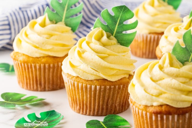 Indulge in the taste of summer with these delightful Dole Whip Pineapple Cupcakes, a light and moist recipe you will love!