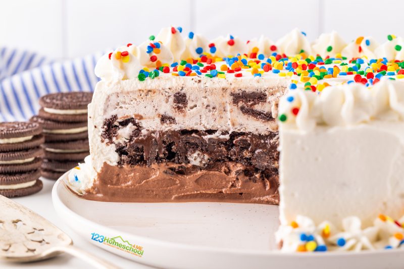 Homemade ice cream cake recipe Keep your leftover ice cream cake fresh by storing it in the freezer! Nothing beats that delicious treat waiting for you when you're ready for a sweet indulgence!