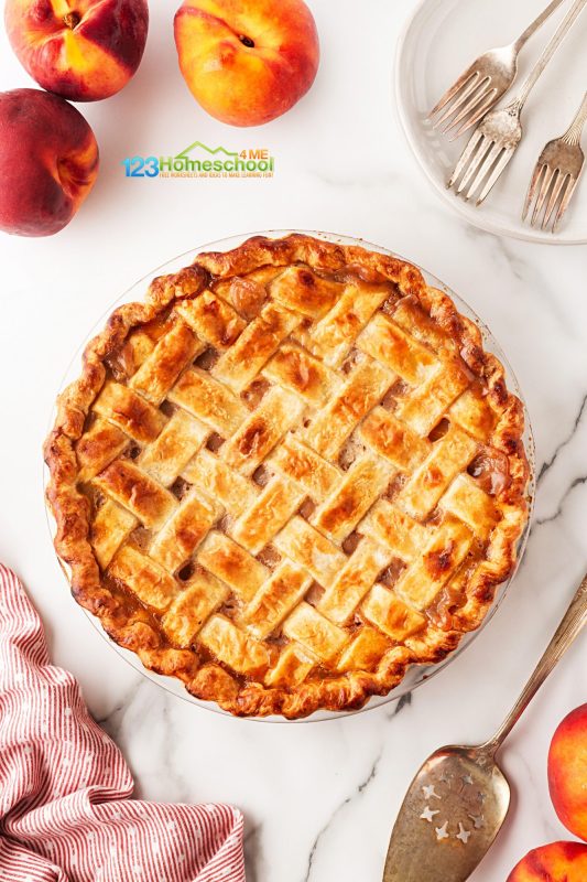 Butter pie crust Bake your pie at 425°F for 20 minutes. Then, without removing it from the oven, lower the temperature to 375°F. To prevent the top from browning too much, place a baking sheet over the pie. Keep baking for an additional 45-50 minutes until it’s perfectly set!
