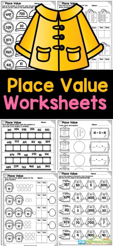 Make practicing fun with our free math worksheets focusing on 3-digit place value. These place value worksheets are perfect for first grade and 2nd grade students. Use these hundred tens and ones worksheet pages at home, in the classroom, or as extra practice for homeschoolers. Simply download the 3 digit number place value worksheets and you are ready to learn!