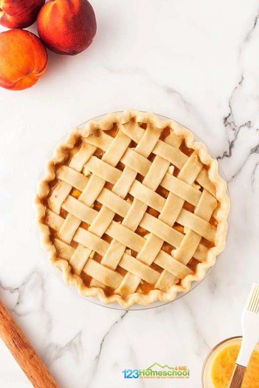 pinch an dflute ege of crust to make lattice top Trim any excess dough from the edges of the lattice strips, then crimp or flute the edges to seal everything together.