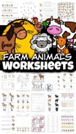 🐔 FREE Farm Animals and their Babies Printables Puzzles Activities