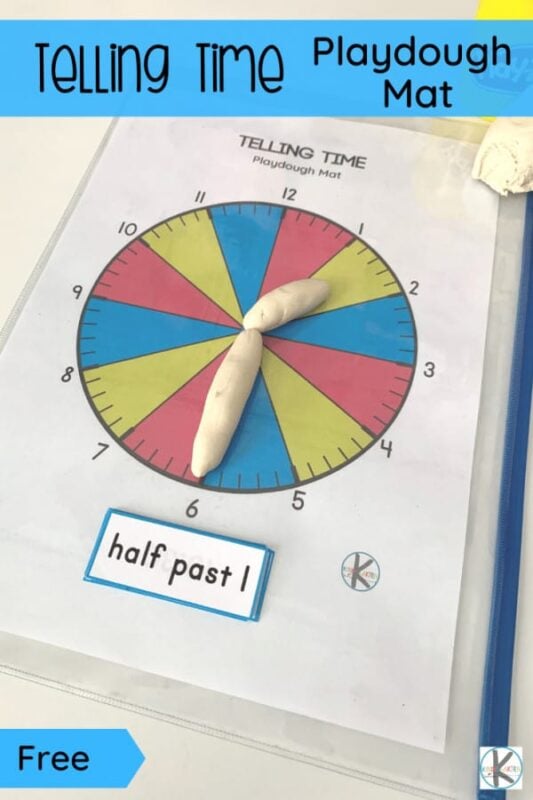 telling time playdough mats